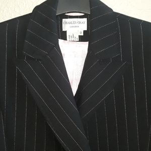 Charles Gray London Pink Pinstripe & Black Blazer